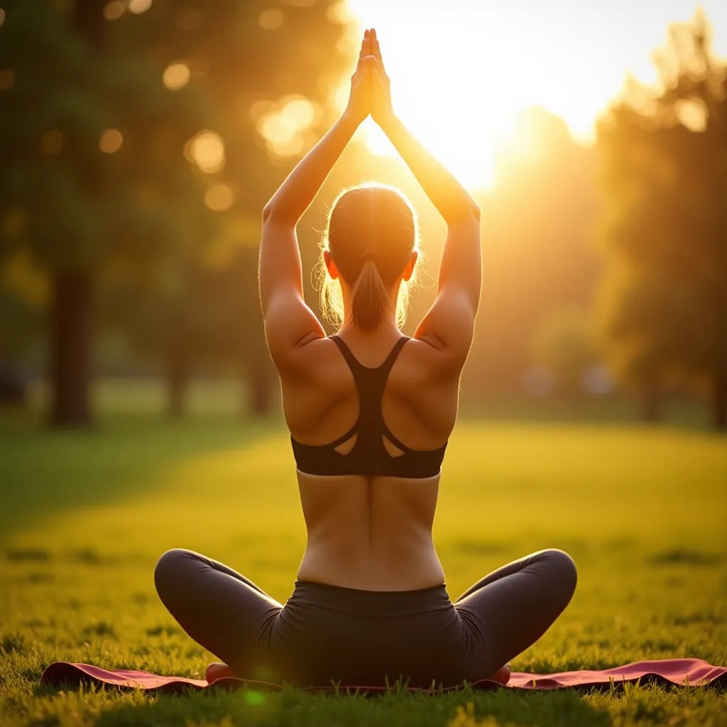 Persoană care face yoga într-un mediu natural